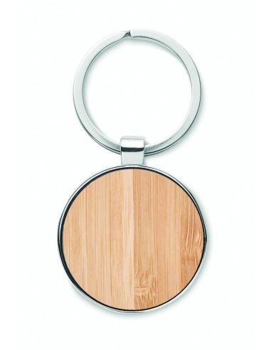 Llavero redondo y bambú Ecológico Personalizado...