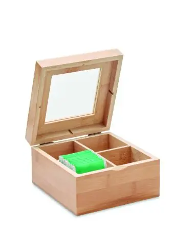 Caja de té de bambú Ecológica Personalizada...