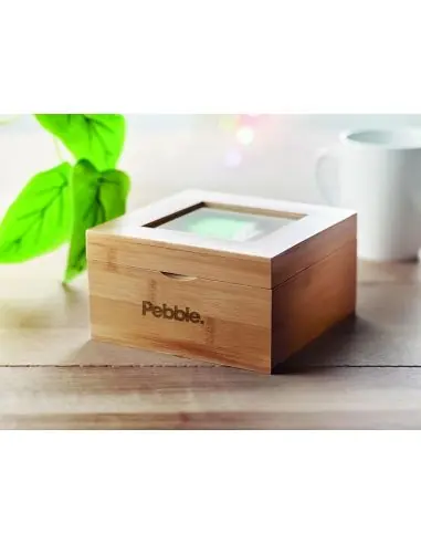 Caja de té de bambú Ecológica Personalizada...