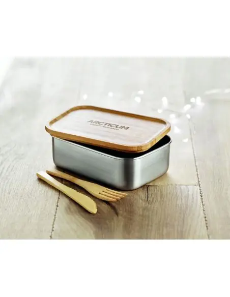 Fiambrera de acero inox.600 ml Ecológica Personalizada 7MO9967