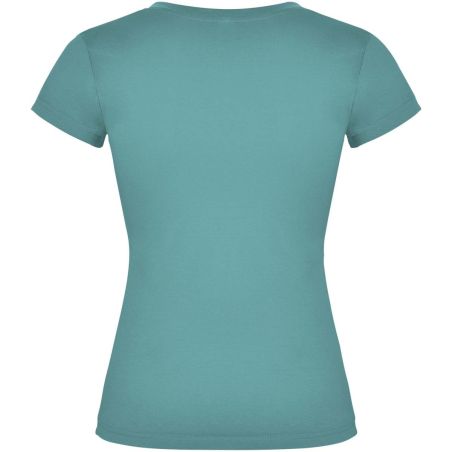 Camiseta de cuello de pico de manga corta para mujer Ecológica Personalizada 6R6646