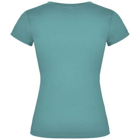 Camiseta de cuello de pico de manga corta para mujer Ecológica Personalizada 6R6646
