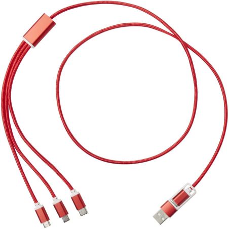 Cable de carga 5 en 1 de aluminio reciclado Ecológica Personalizada 6124386