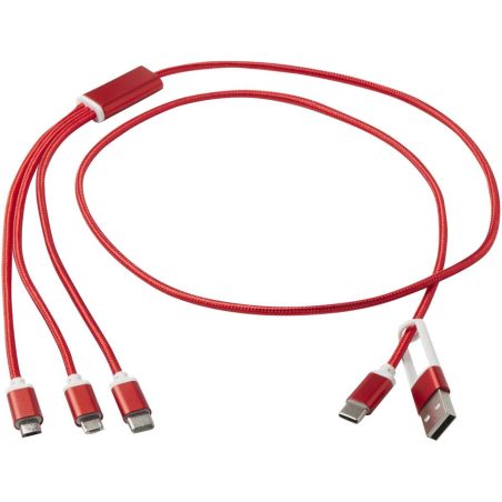 Cable de carga 5 en 1 de aluminio reciclado Ecológica Personalizada 6124386