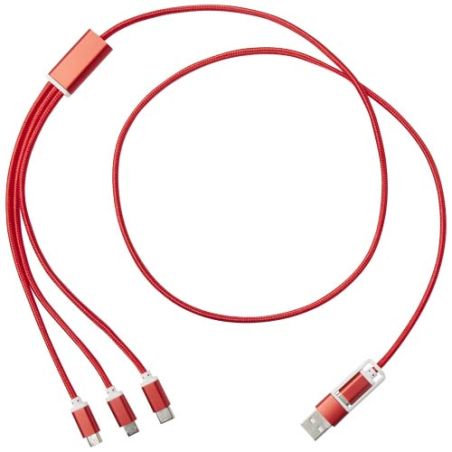 Cable de carga 5 en 1 de aluminio reciclado Ecológica Personalizada 6124386