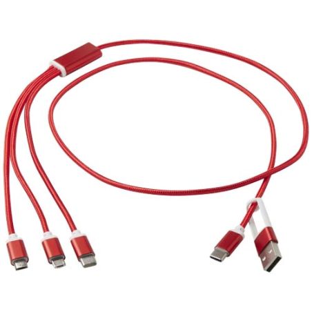 Cable de carga 5 en 1 de aluminio reciclado Ecológica Personalizada 6124386