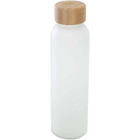 Botella de 500 ml de vidrio sodocálcico mate con tapa de bambú Ecológica Personalizada 6100830