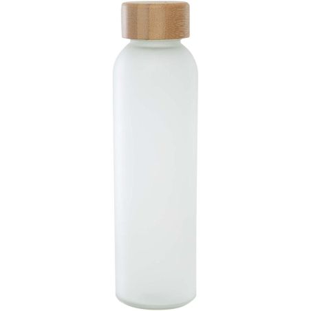 Botella de 500 ml de vidrio sodocálcico mate con tapa de bambú Ecológica Personalizada 6100830