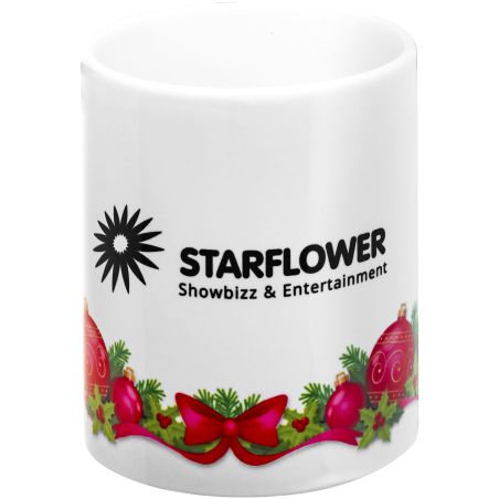 Taza cerámica blanca sublimación 330 ml altura 9.7 cm
