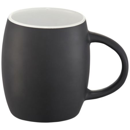 Taza cerámica mate 400 ml base madera posavasos 10.4 cm