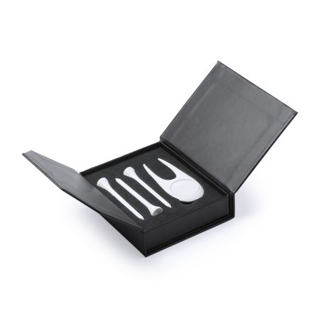 Set golf 4 accesorios estuche blanco