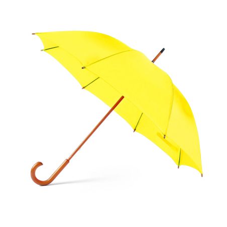 Paraguas de ocho paneles de poliéster amarillo