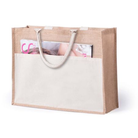 Bolsa de yute con bolsillo de algodón hasta 10 kg