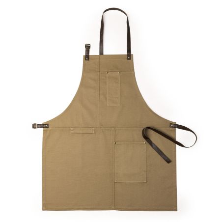 Delantal canvas algodón 340gsm PU bolsillo 80x68cm