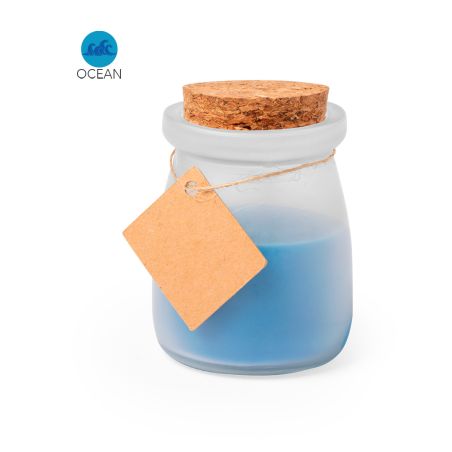Vela cristal corcho con etiqueta reciclada