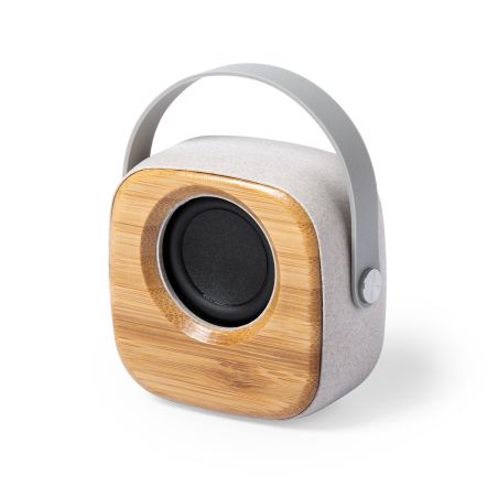 Altavoz Bluetooth bambú caña trigo ABS 3W 4.5 x 7.4 cm