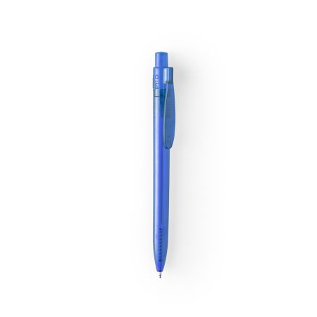 Bolígrafo RPET translúcido distintivo clip 13.6cm azul