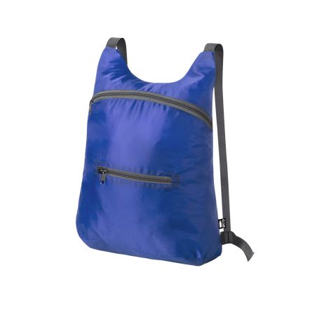 Mochila plegable RPET 210D 12x42x30 cm bolsillo frontal