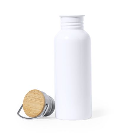 Bidón acero inox 750 ml sublimación bambú asa vintage