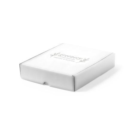 Caja mediana cartón reciclado corrugado blanco