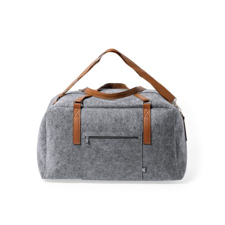 Bolso fieltro RPET cremallera doble asas polipiel bandolera