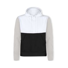 Sudadera tricolor con felpa cepillada y capucha