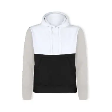 Sudadera tricolor con felpa cepillada y capucha