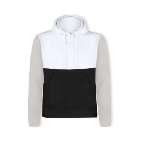 Sudadera tricolor con felpa cepillada y capucha