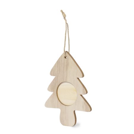 Adorno navideño madera portafotos yute 3 diseños
