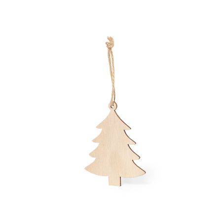 Adorno navideño de madera con colgador de yute, 4 diseños