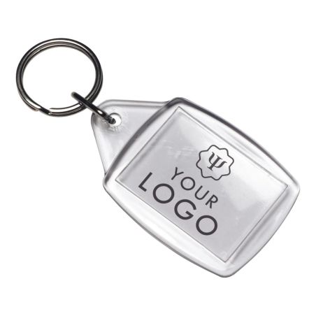 Llavero plástico transparente con inserto