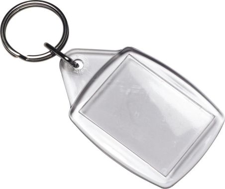 Llavero plástico transparente con inserto