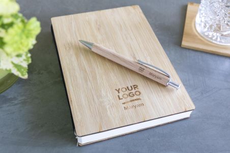 Bolígrafo madera haya latón Dokumental metal 14 cm