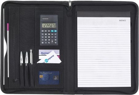 Portadocumentos A4 microfibra con calculadora