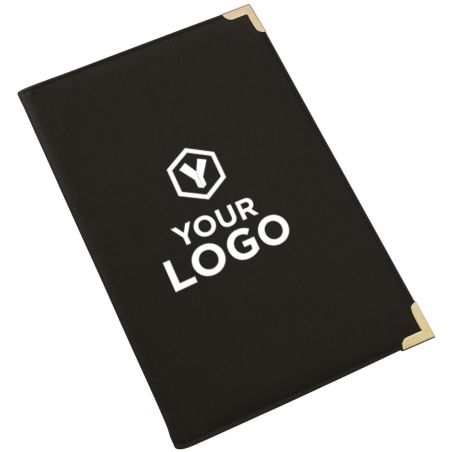 Carpeta PU A4 esquinas metálicas bolsillos personalizable