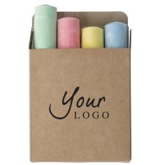 Caja de cartón con 4 tizas Ecológica Personalizada 108629 - Producto ecológico