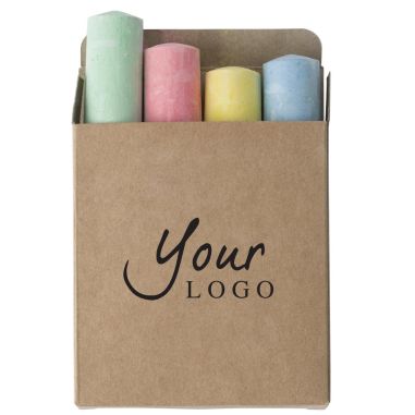 Caja de cartón con 4 tizas Ecológica Personalizada 108629