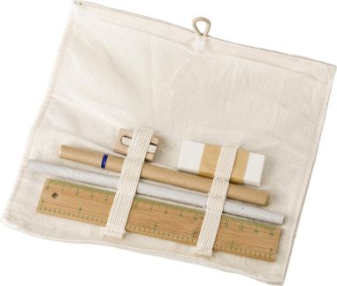 Estuche enrollable algodón con set de dibujo