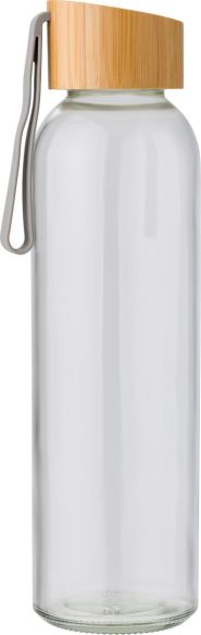 Botella vidrio 500 ml con tapón bambú