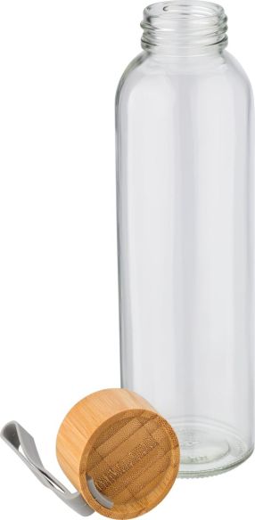 Botella vidrio 500 ml con tapón bambú