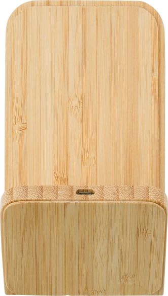 Cargador inalámbrico bambú soporte 5W micro USB