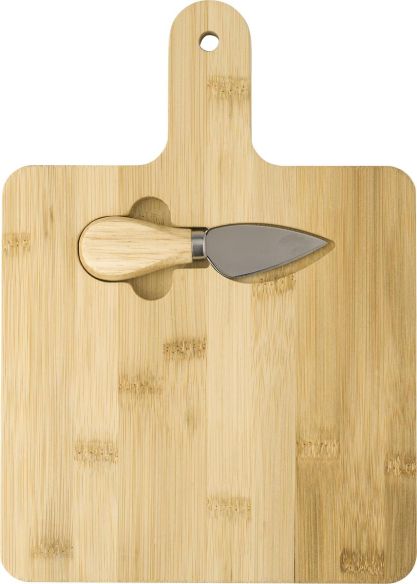 Tabla quesos bambú con cuchillo encajado