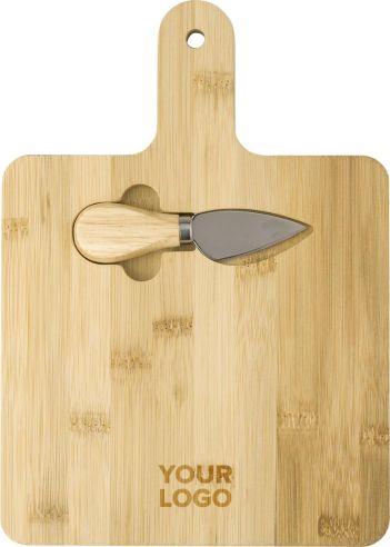 Tabla quesos bambú con cuchillo encajado