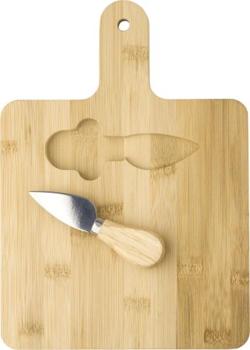Tabla quesos bambú con cuchillo encajado