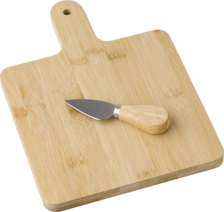 Tabla quesos bambú con cuchillo encajado