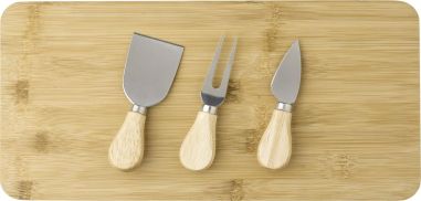 Tabla quesos bambú con 3 utensilios