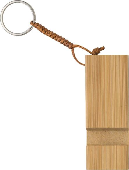 Soporte móvil bambú con llavero