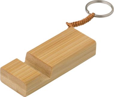 Soporte móvil bambú con llavero