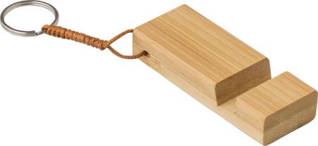 Soporte móvil bambú con llavero