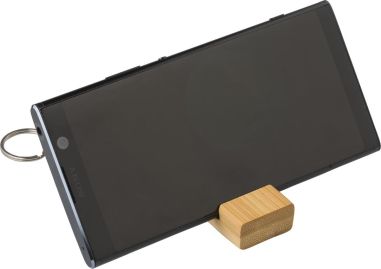 Soporte móvil bambú con llavero